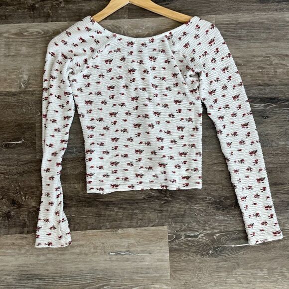 Hollister White Floral Long Sleeve Tee - Picture 10 of 15